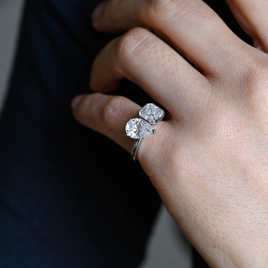 2 CT Round Three Stones Lab Grown Diamond Engagement Ring