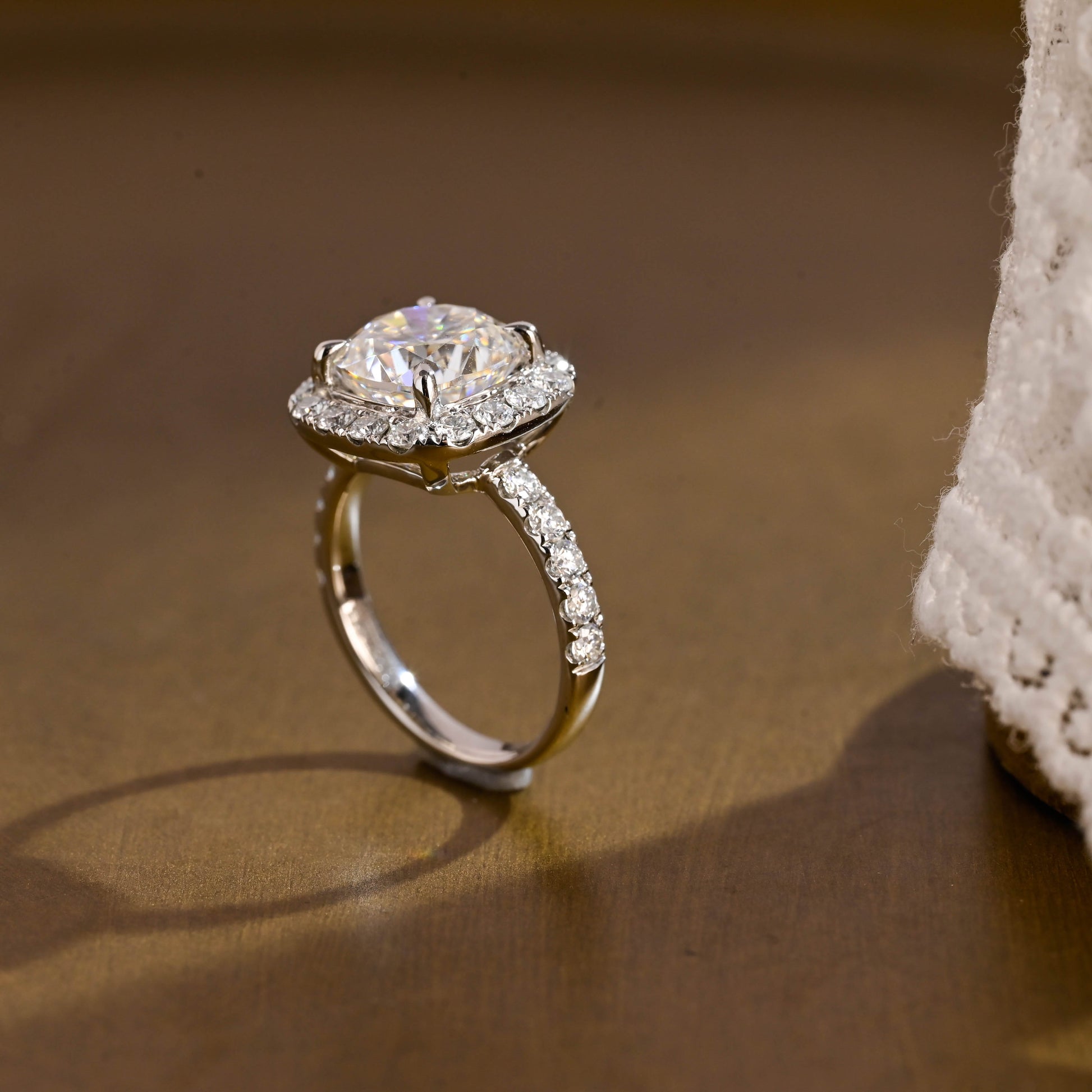 2 CT Round Three Stones Lab Grown Diamond Engagement Ring