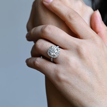 2 CT Round Three Stones Lab Grown Diamond Engagement Ring