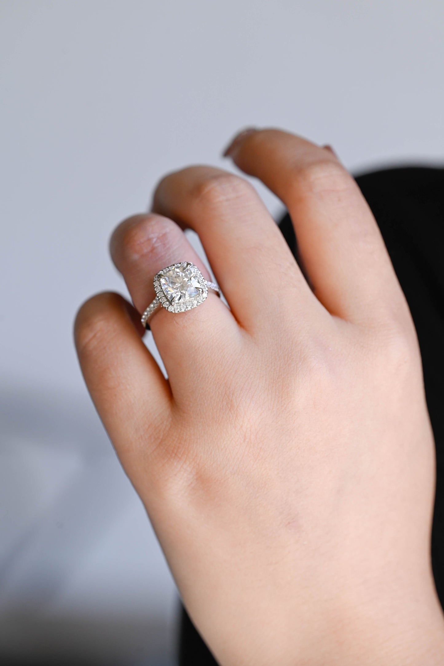 2 CT Round Three Stones Lab Grown Diamond Engagement Ring