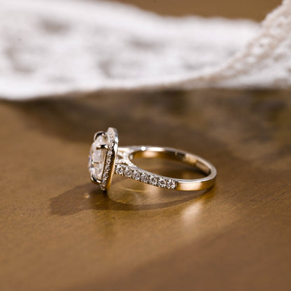 2 CT Round Three Stones Lab Grown Diamond Engagement Ring
