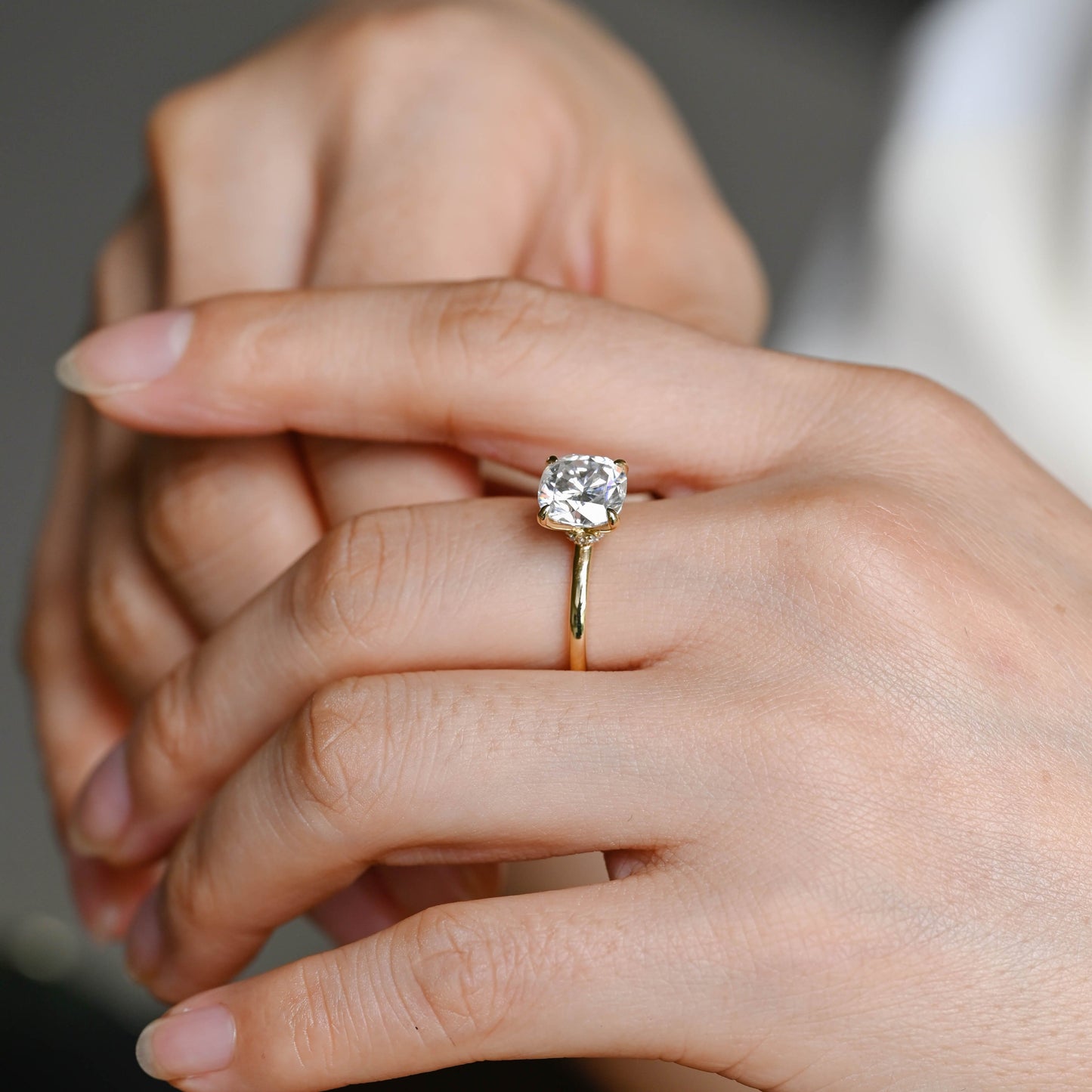 2 CT Round Three Stones Lab Grown Diamond Engagement Ring