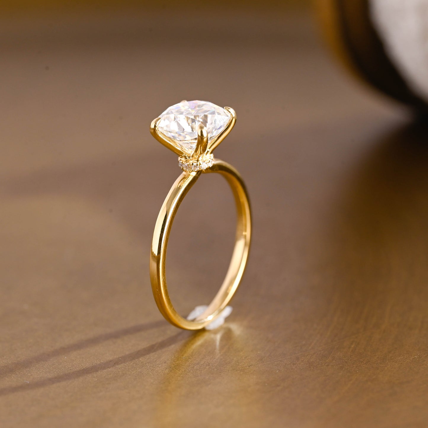 2 CT Round Three Stones Lab Grown Diamond Engagement Ring