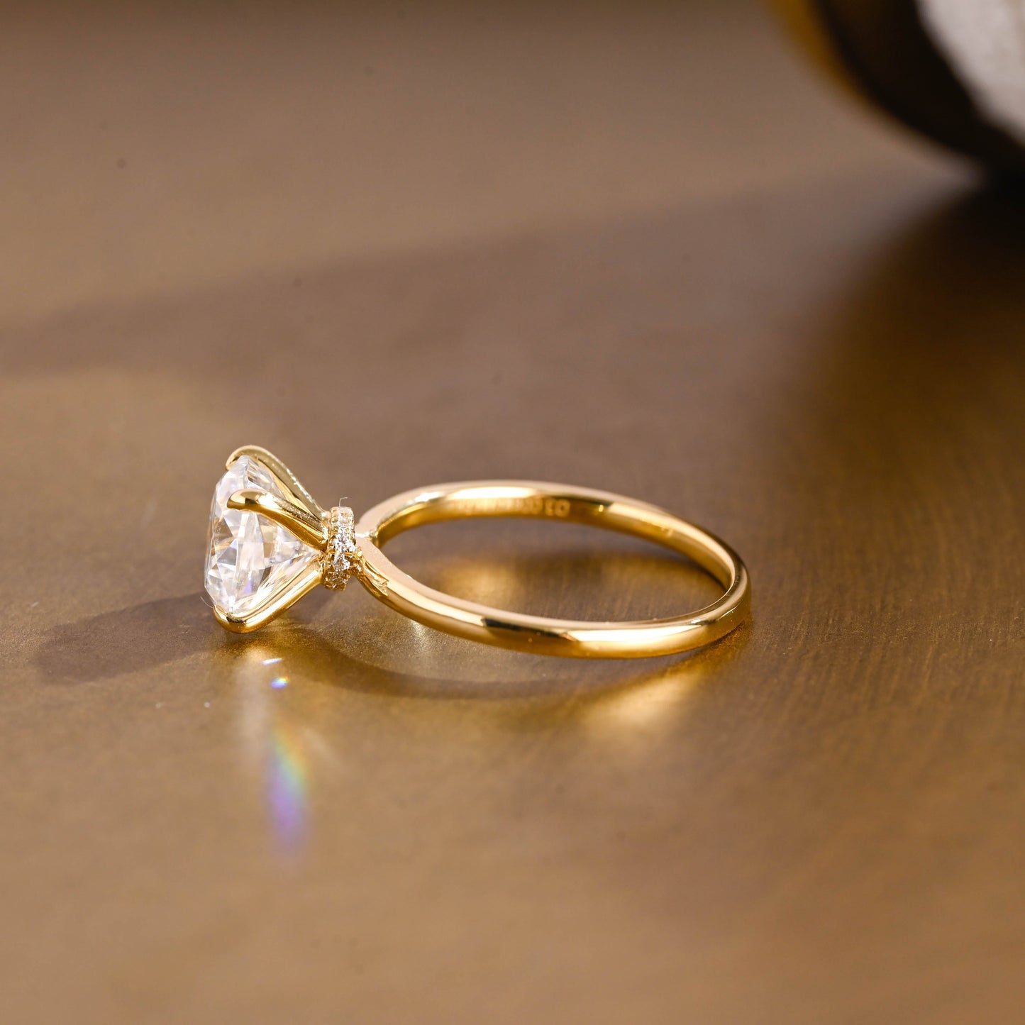 2 CT Round Three Stones Lab Grown Diamond Engagement Ring