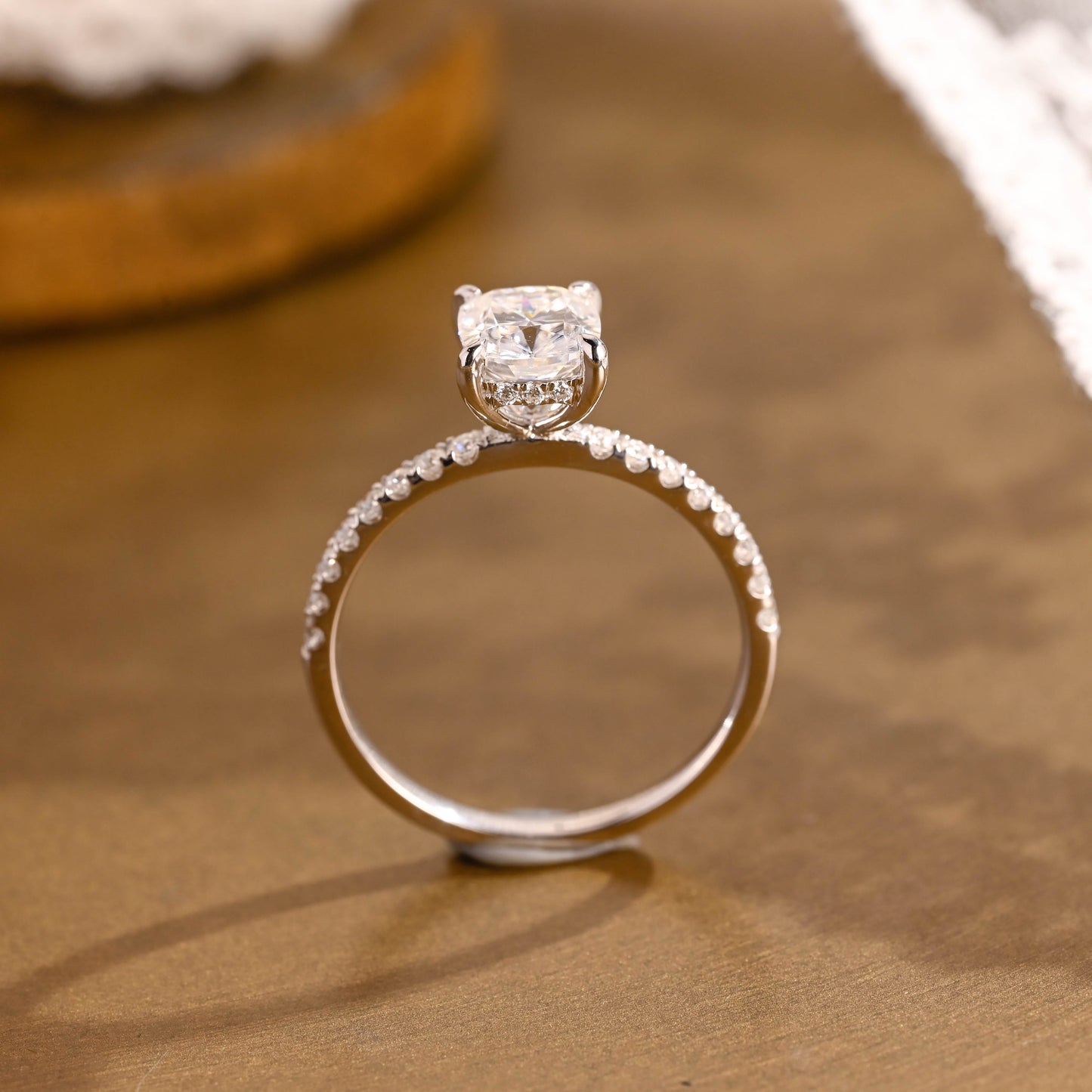 2 CT Round Three Stones Lab Grown Diamond Engagement Ring
