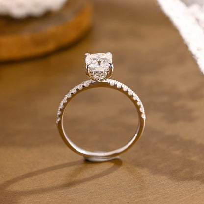 2 CT Round Three Stones Lab Grown Diamond Engagement Ring