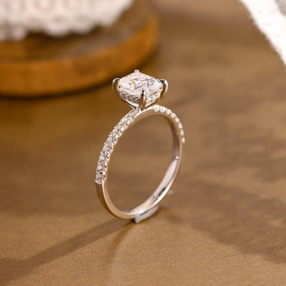 2 CT Round Three Stones Lab Grown Diamond Engagement Ring