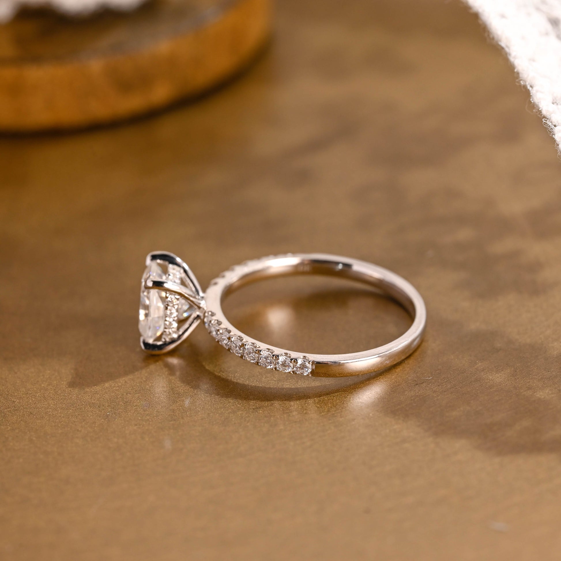 2 CT Round Three Stones Lab Grown Diamond Engagement Ring