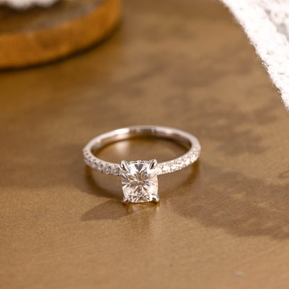 2 CT Round Three Stones Lab Grown Diamond Engagement Ring
