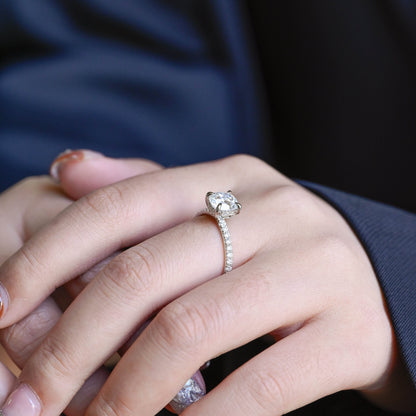 2 CT Round Three Stones Lab Grown Diamond Engagement Ring