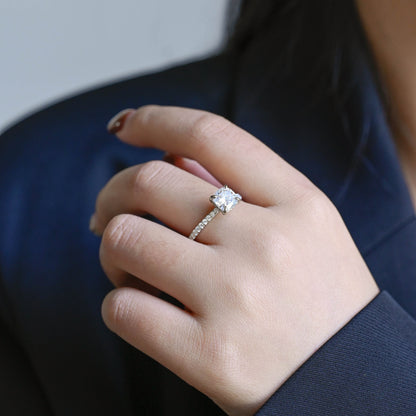 2 CT Round Three Stones Lab Grown Diamond Engagement Ring