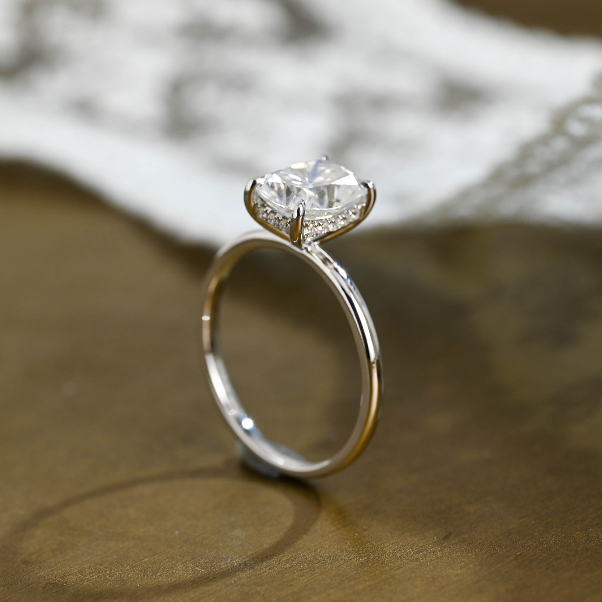 2 CT Round Three Stones Lab Grown Diamond Engagement Ring