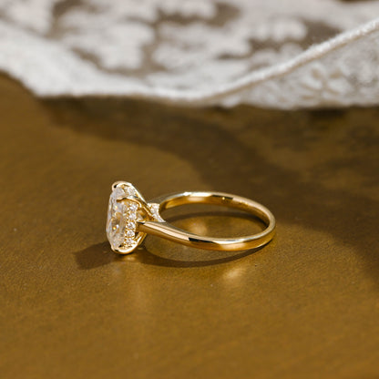 2 CT Round Three Stones Lab Grown Diamond Engagement Ring
