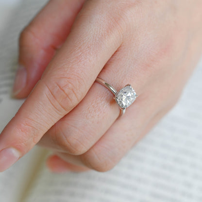 2 CT Round Three Stones Lab Grown Diamond Engagement Ring