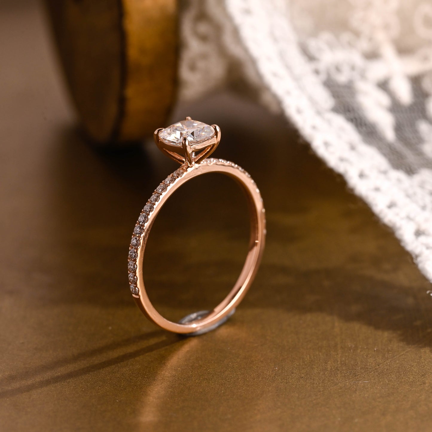 2 CT Round Three Stones Lab Grown Diamond Engagement Ring
