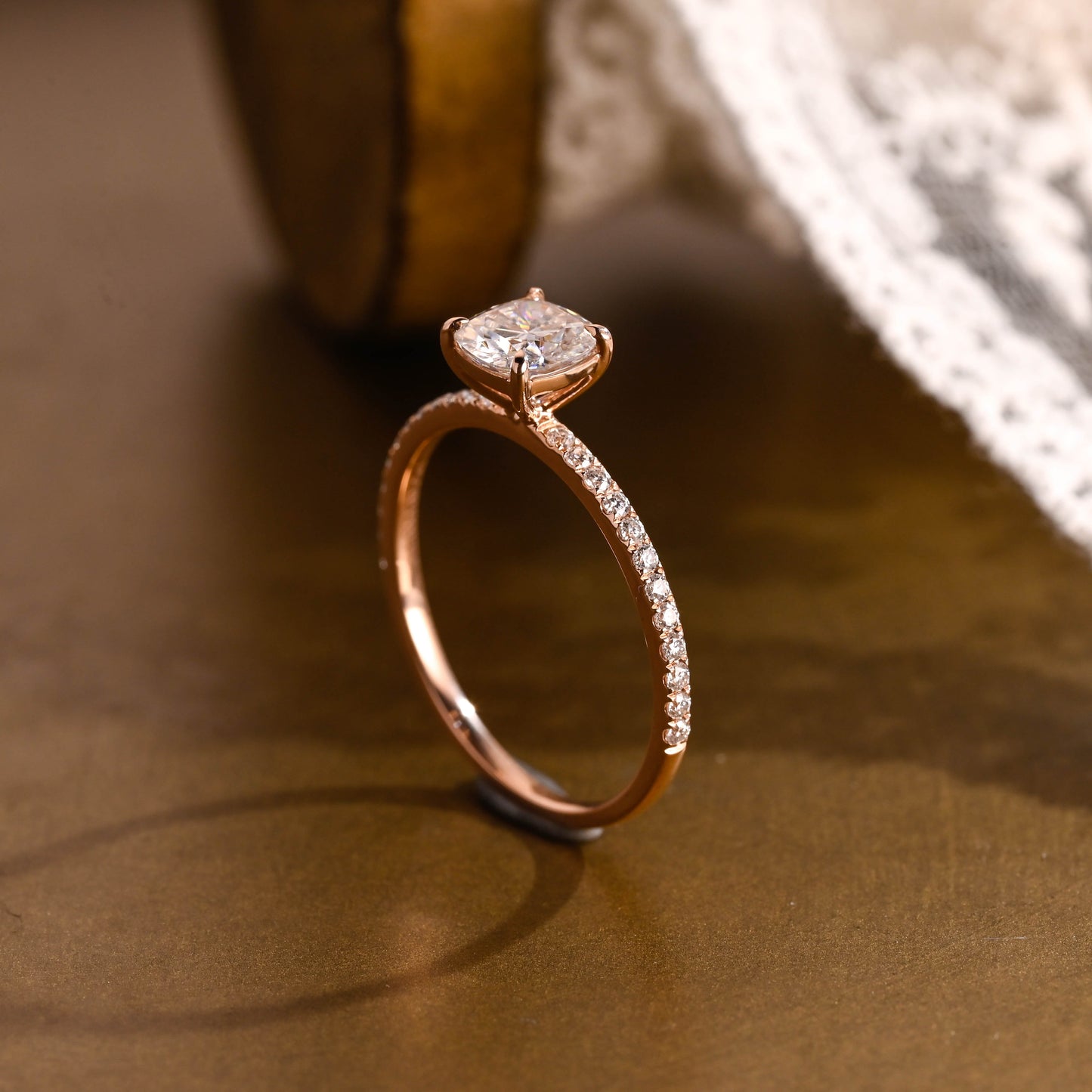 2 CT Round Three Stones Lab Grown Diamond Engagement Ring