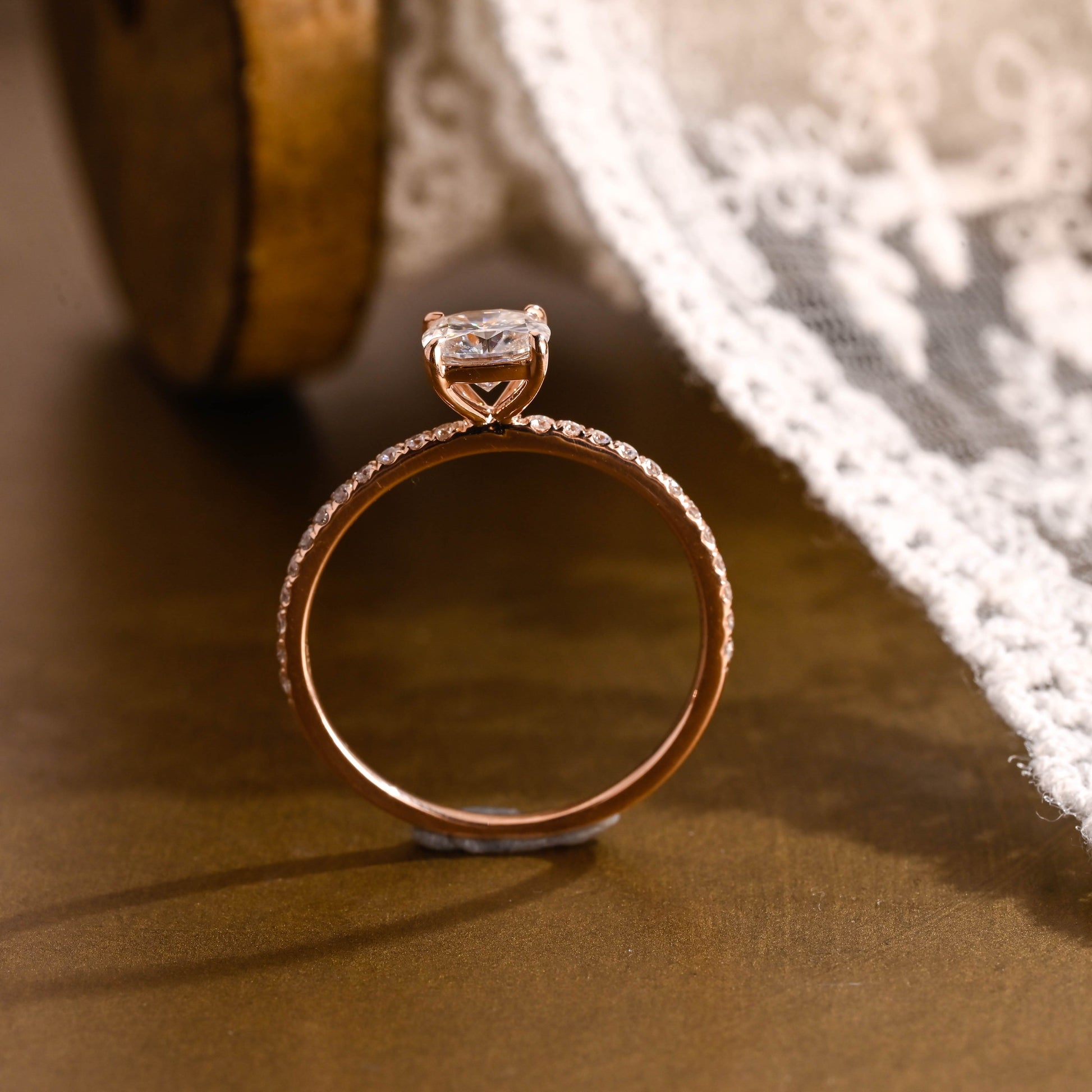 2 CT Round Three Stones Lab Grown Diamond Engagement Ring