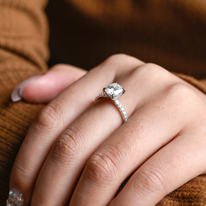 2 CT Round Three Stones Lab Grown Diamond Engagement Ring
