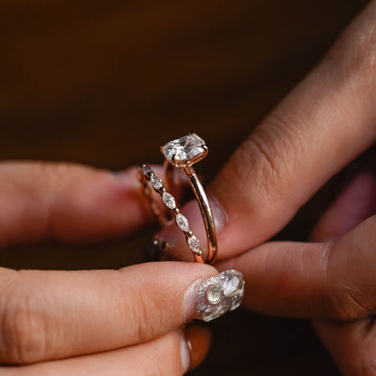 2 CT Round Three Stones Lab Grown Diamond Engagement Ring