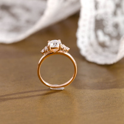 2 CT Round Three Stones Lab Grown Diamond Engagement Ring