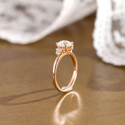 2 CT Round Three Stones Lab Grown Diamond Engagement Ring