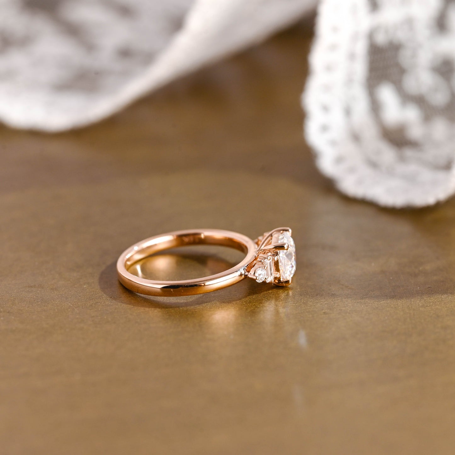 2 CT Round Three Stones Lab Grown Diamond Engagement Ring