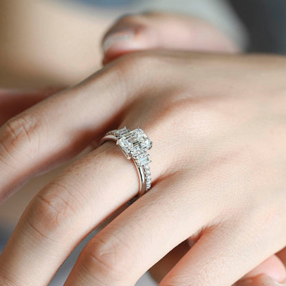3.0 CT Round Pave Lab Grown Diamond Bridal Set