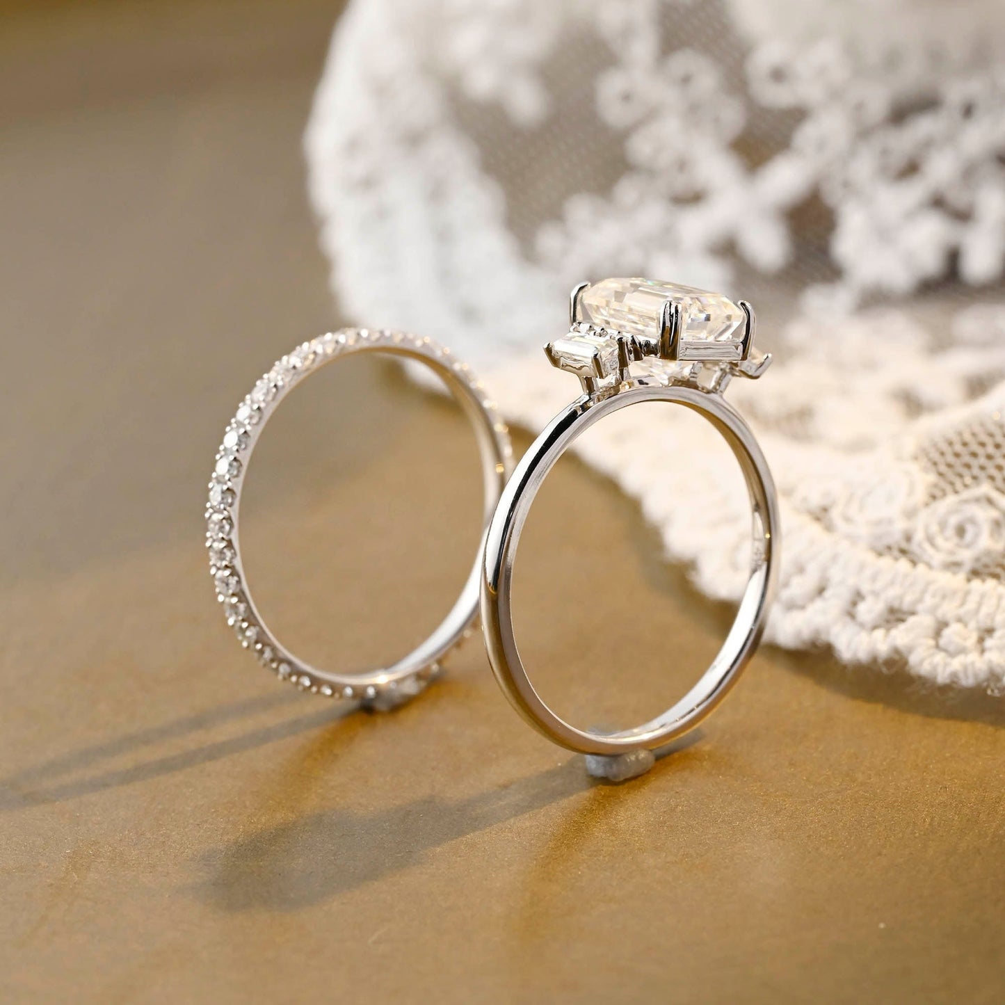 3.0 CT Round Pave Lab Grown Diamond Bridal Set