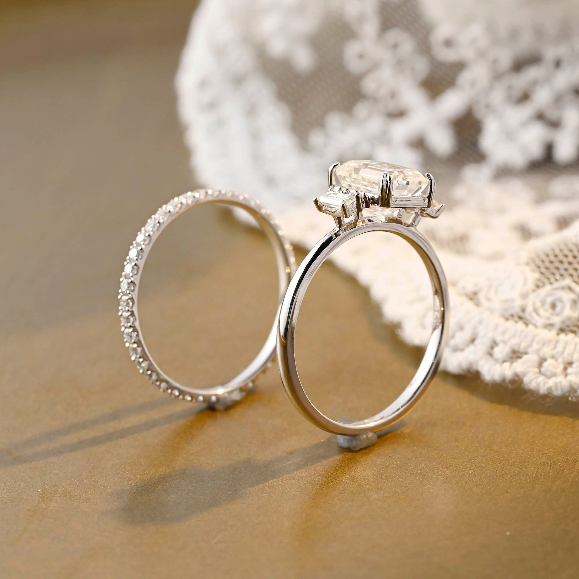 3.0 CT Round Pave Lab Grown Diamond Bridal Set