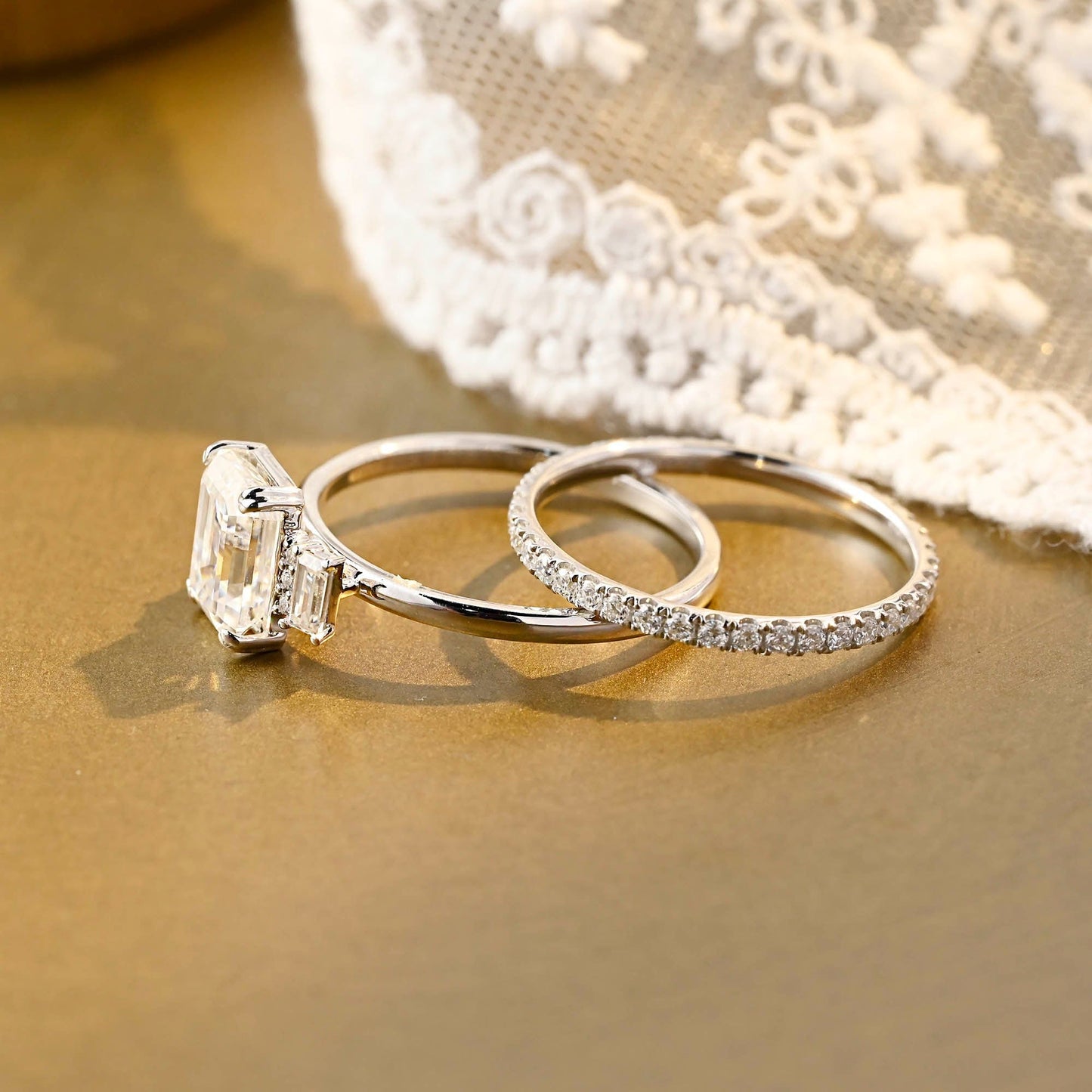 3.0 CT Round Pave Lab Grown Diamond Bridal Set