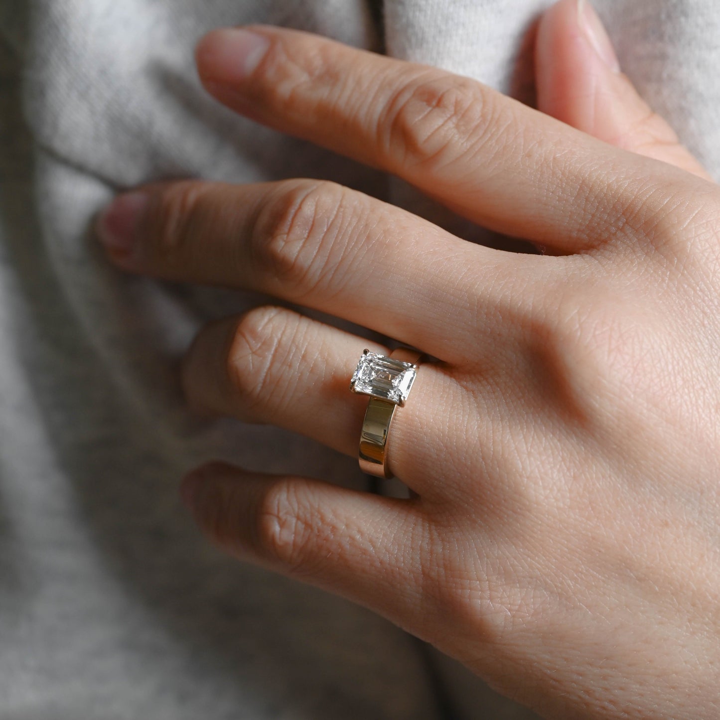 2 CT Round Three Stones Lab Grown Diamond Engagement Ring