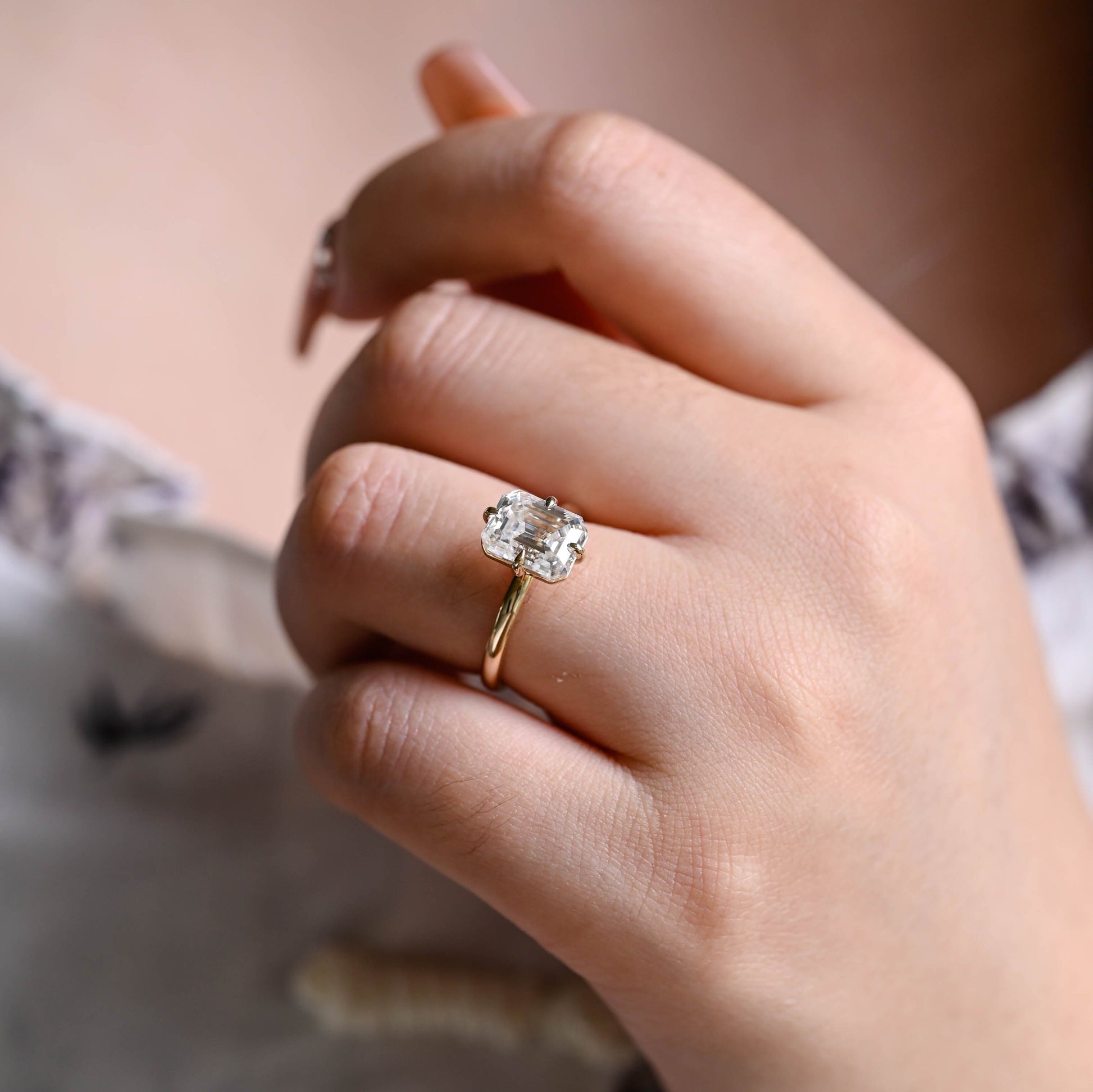 2 CT Round Three Stones Lab Grown Diamond Engagement Ring