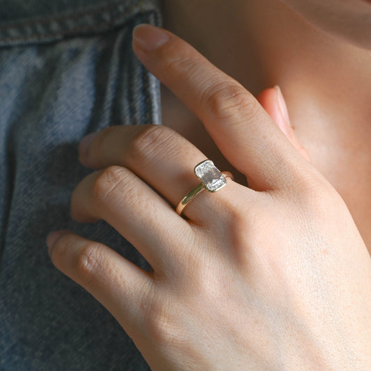 2 CT Round Three Stones Lab Grown Diamond Engagement Ring