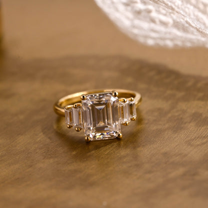 2 CT Round Three Stones Lab Grown Diamond Engagement Ring