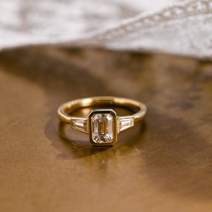 2 CT Round Three Stones Lab Grown Diamond Engagement Ring