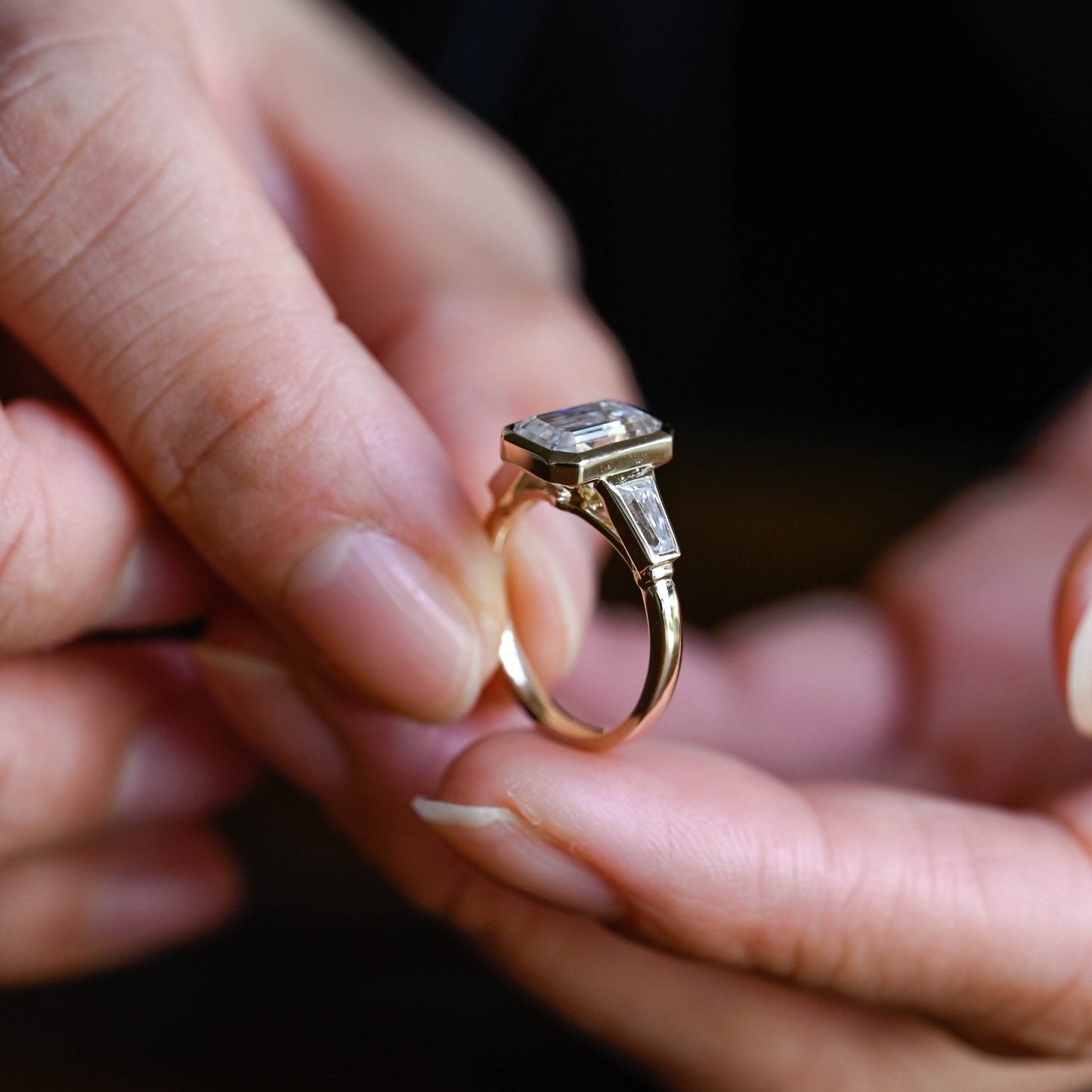 2 CT Round Three Stones Lab Grown Diamond Engagement Ring