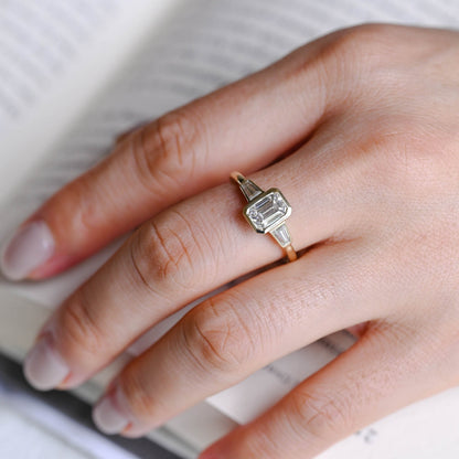 2 CT Round Three Stones Lab Grown Diamond Engagement Ring