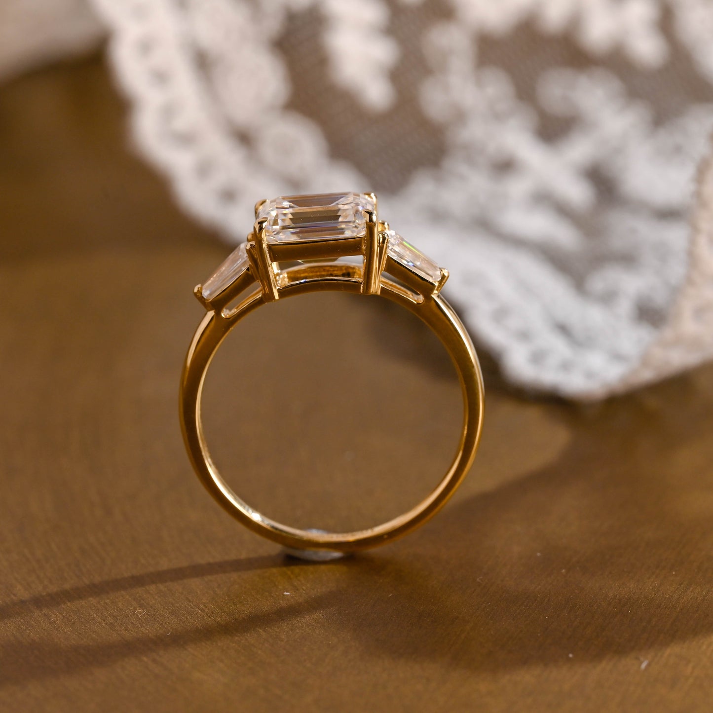 2 CT Round Three Stones Lab Grown Diamond Engagement Ring