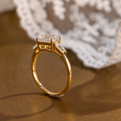 2 CT Round Three Stones Lab Grown Diamond Engagement Ring