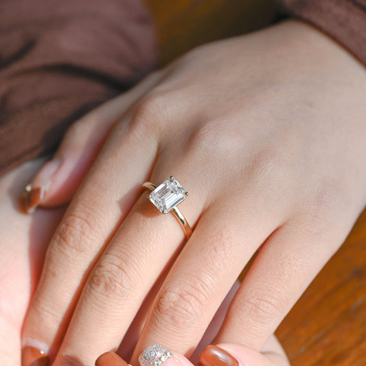 2 CT Round Three Stones Lab Grown Diamond Engagement Ring