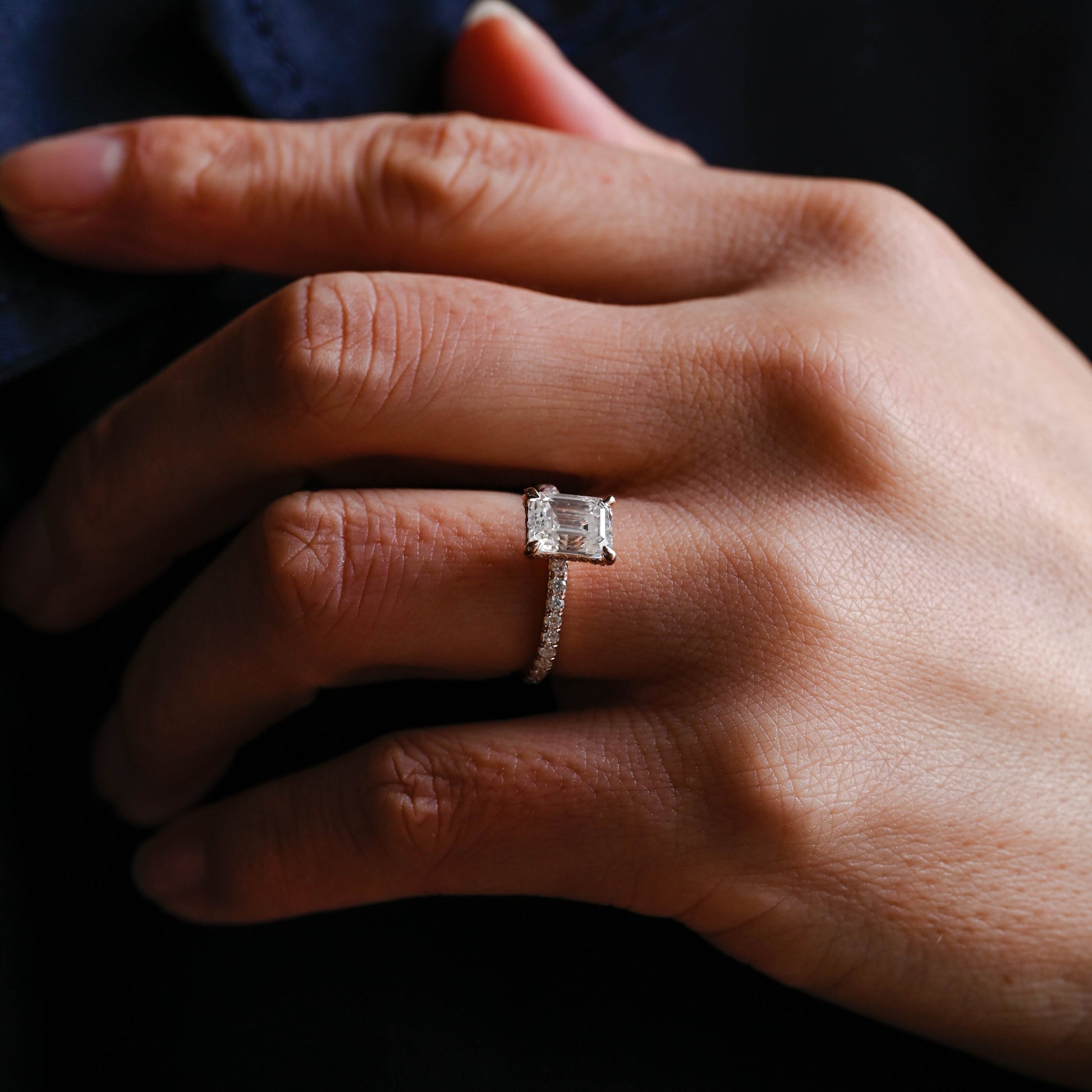 2 CT Round Three Stones Lab Grown Diamond Engagement Ring
