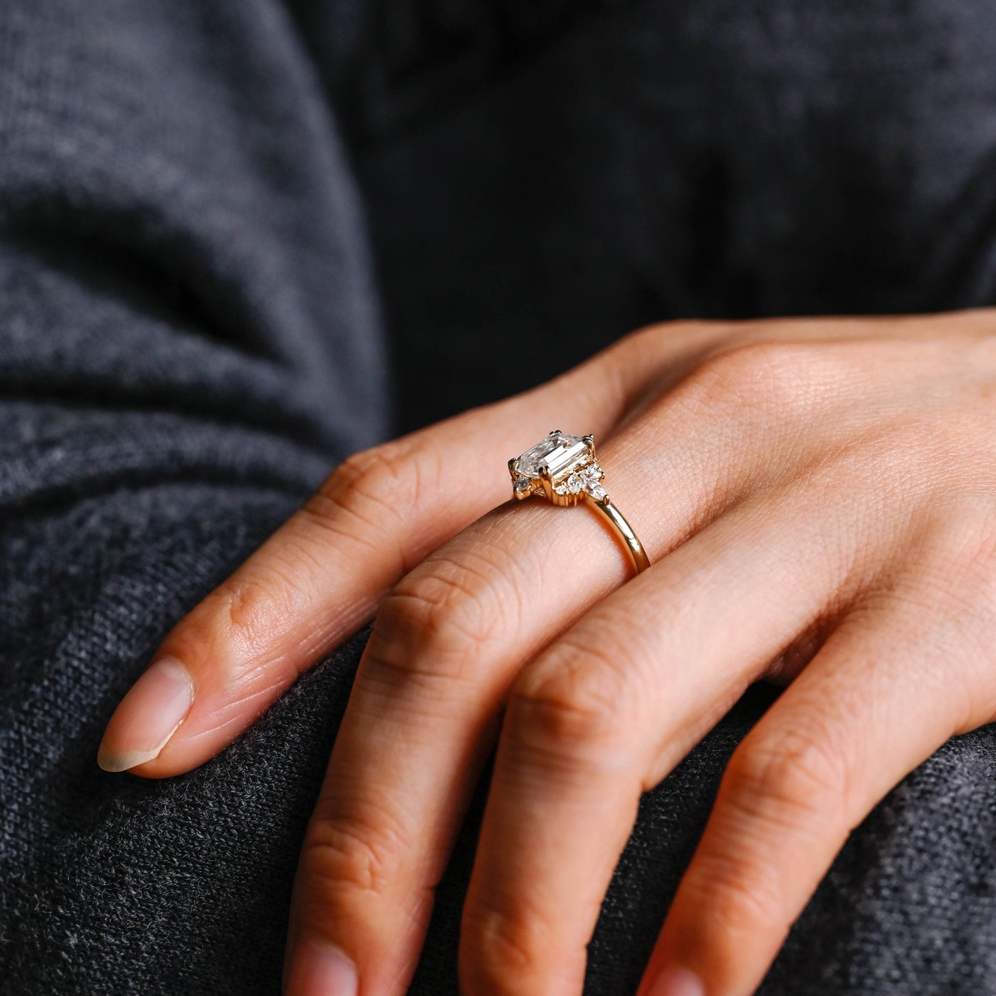 2 CT Round Three Stones Lab Grown Diamond Engagement Ring
