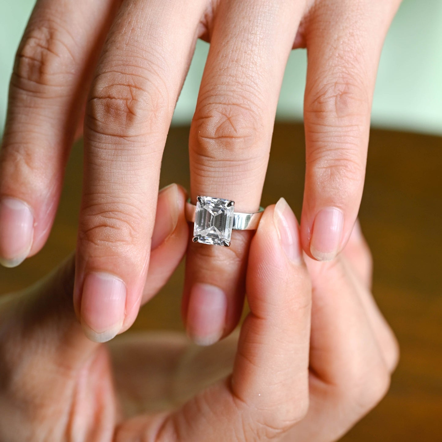2 CT Round Three Stones Lab Grown Diamond Engagement Ring