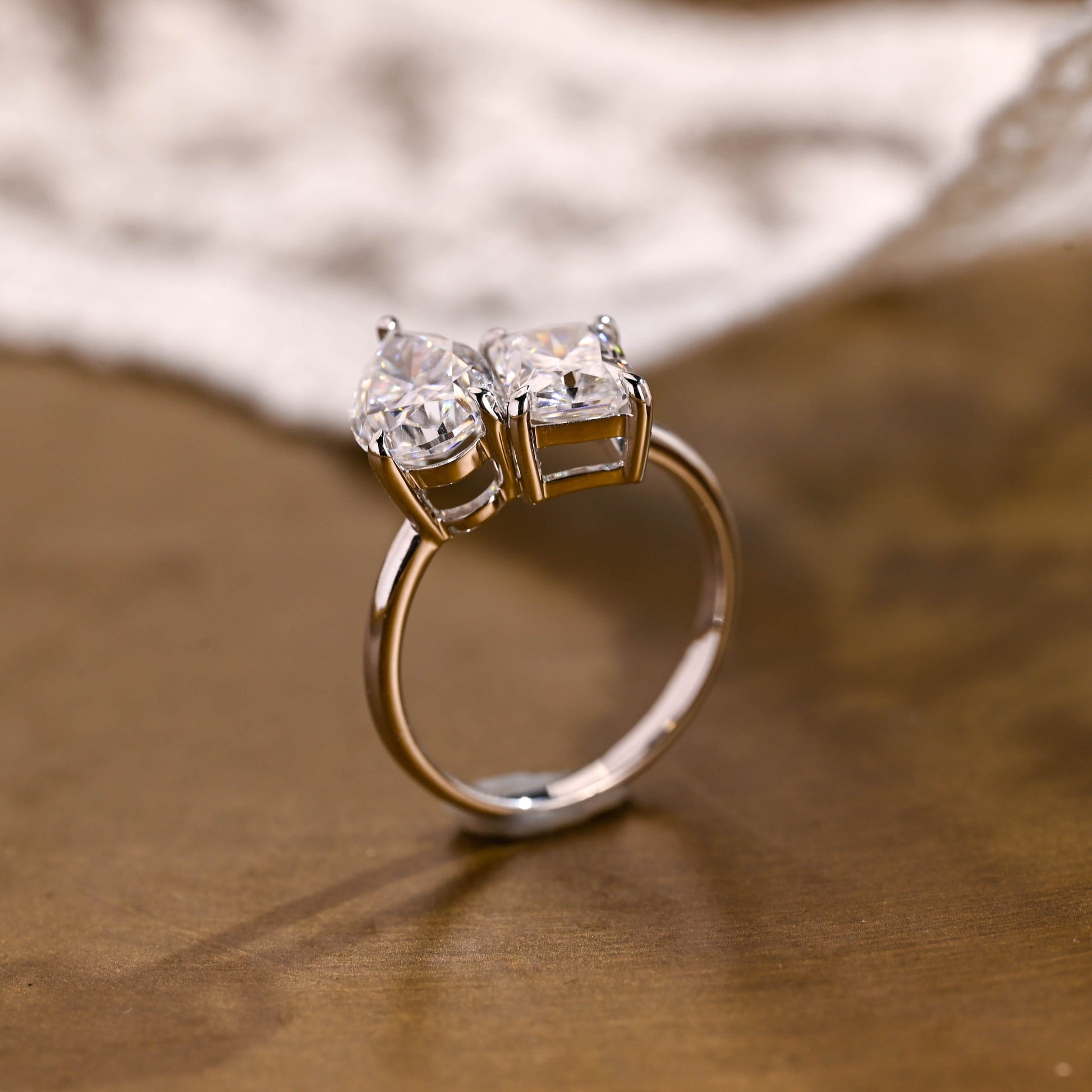 2 CT Round Three Stones Lab Grown Diamond Engagement Ring