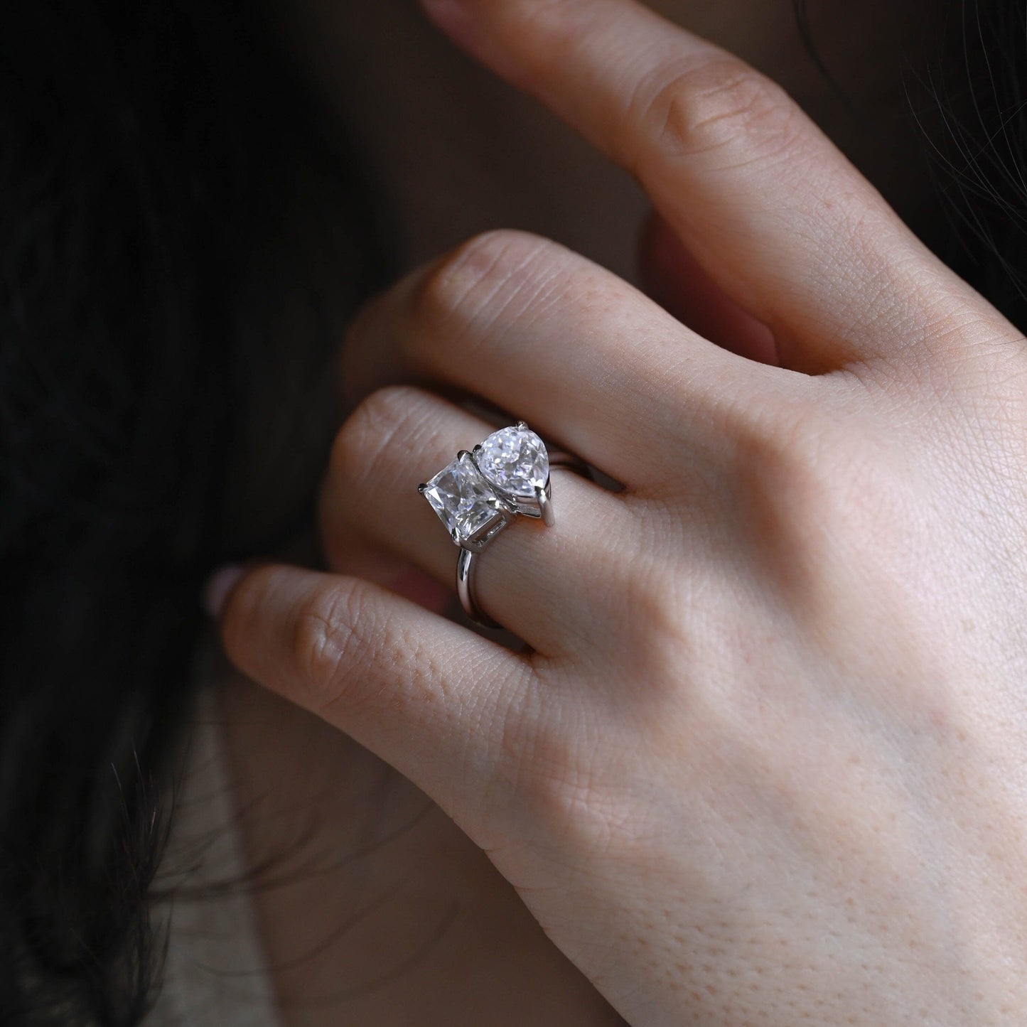 2 CT Round Three Stones Lab Grown Diamond Engagement Ring