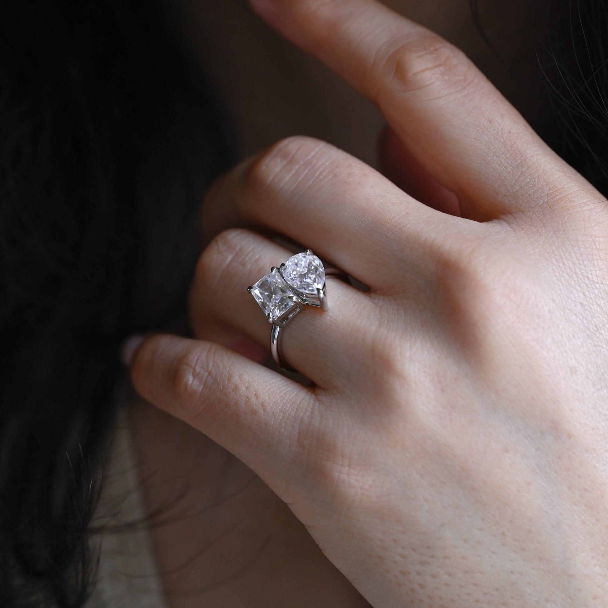 2 CT Round Three Stones Lab Grown Diamond Engagement Ring
