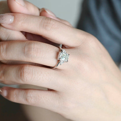 2 CT Round Three Stones Lab Grown Diamond Engagement Ring