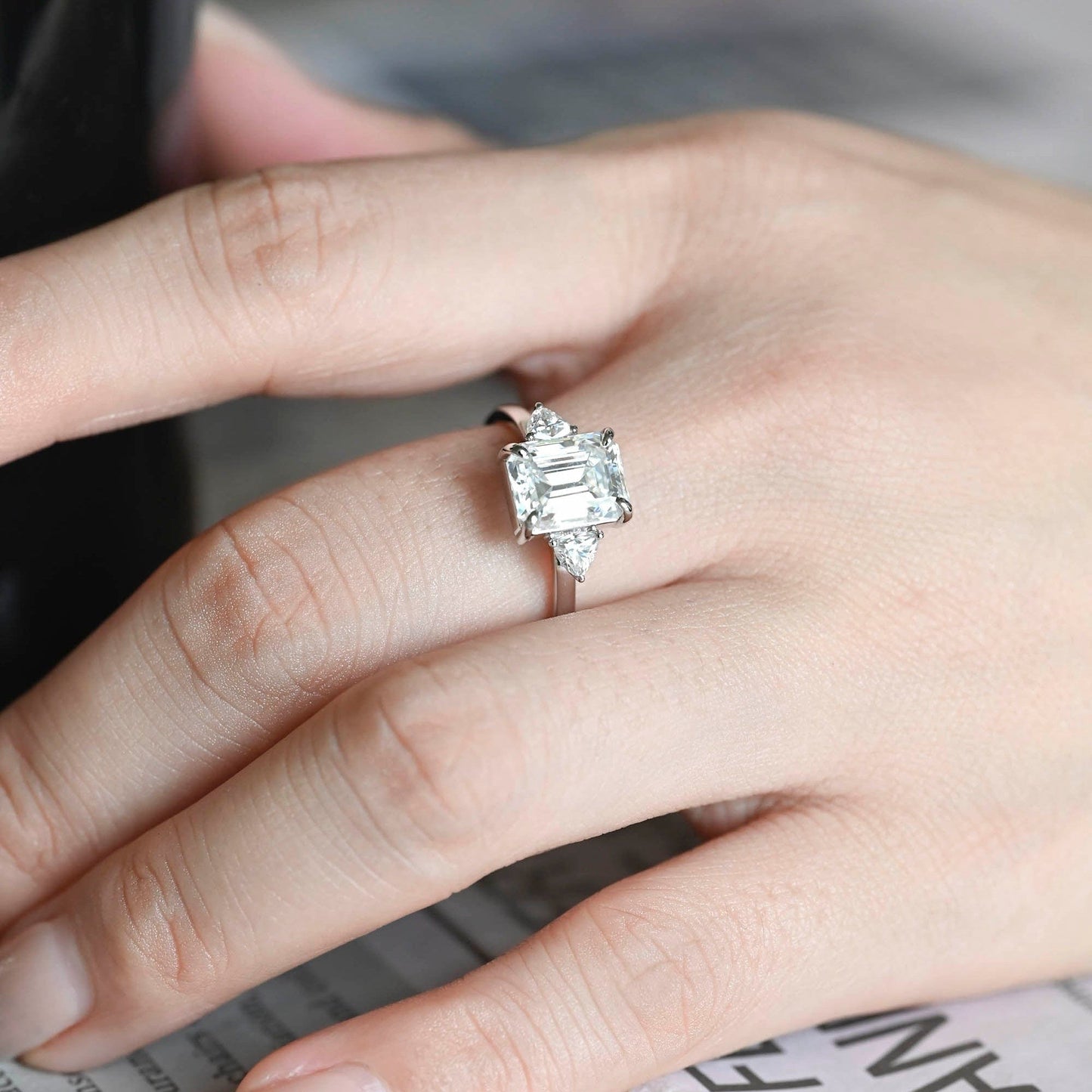 2 CT Round Three Stones Lab Grown Diamond Engagement Ring