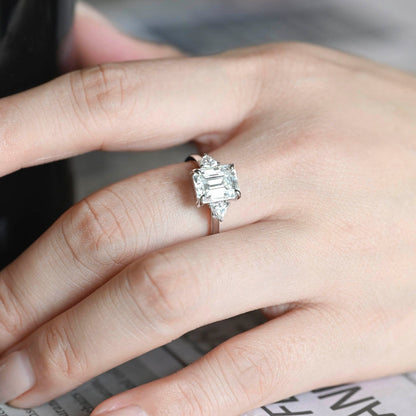 2 CT Round Three Stones Lab Grown Diamond Engagement Ring