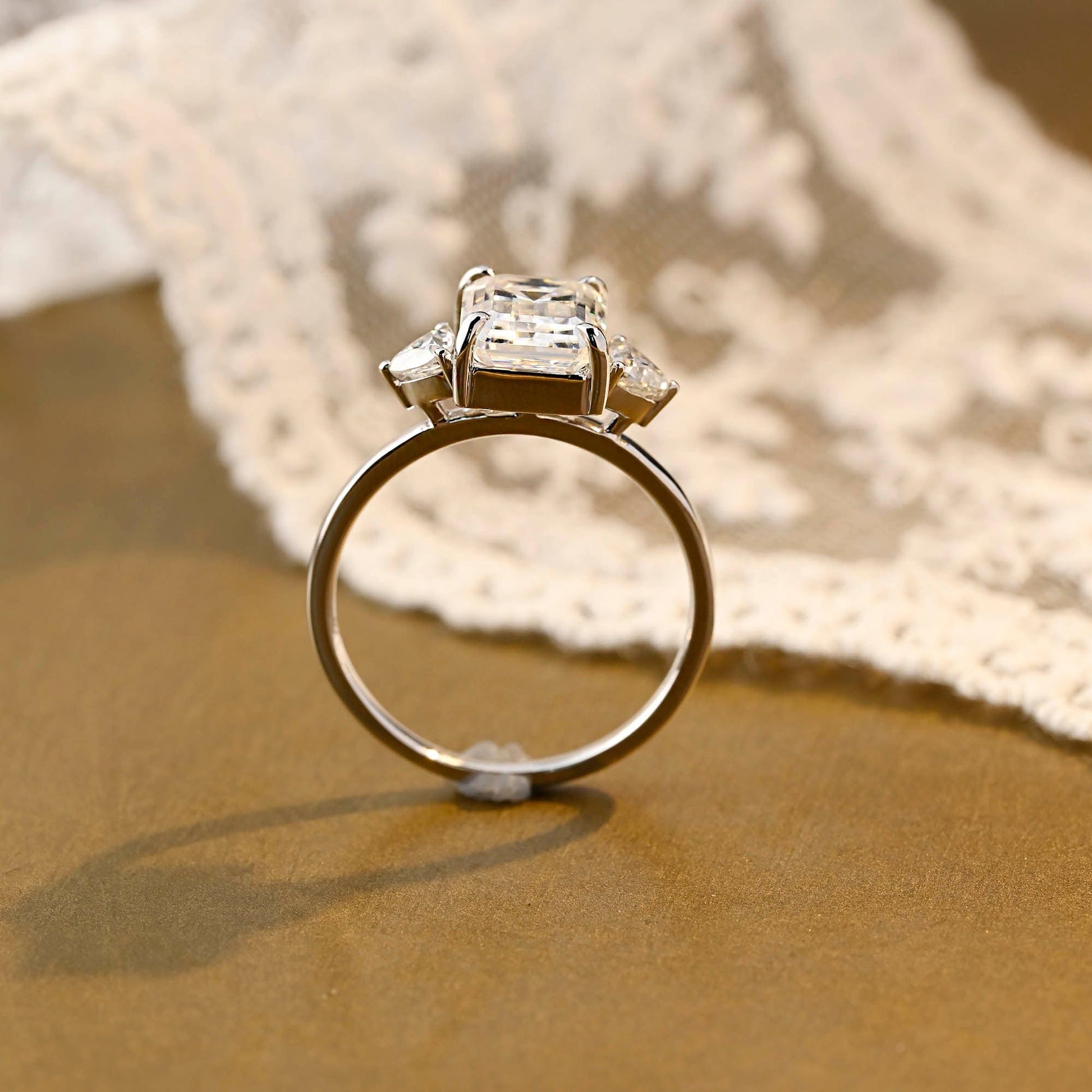 2 CT Round Three Stones Lab Grown Diamond Engagement Ring